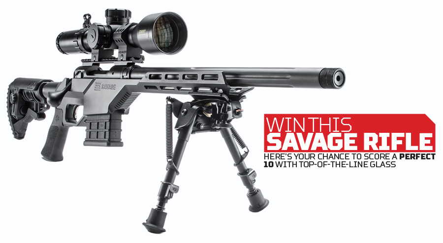 Win a Savage Mod 10 BA Stealth Rifle and a Bushnell Tactical DMR II 3.5-21x50mm Scope