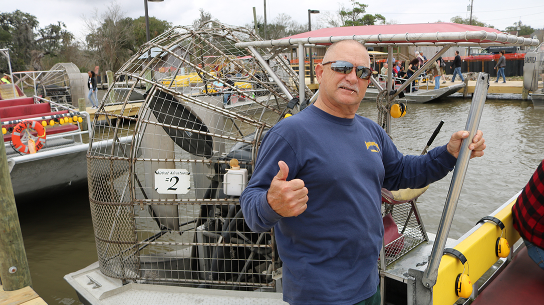 New Orleans Road Trip, Gators and Guns, airboat captain