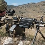 Machine Gun Armory M249 SAW aiming
