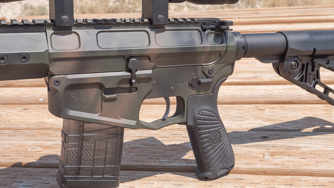 Wilson machines its lower receiver to accept AR-15 magazines. 