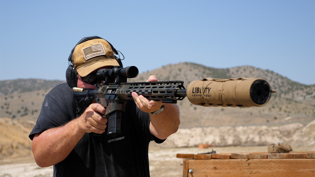 Wilson Combat 458 HAM'R Tactical Hunter rifle, suppressor