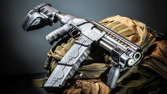 Black Aces Tactical DT Shotgun, 12-gauge shotgun, bag