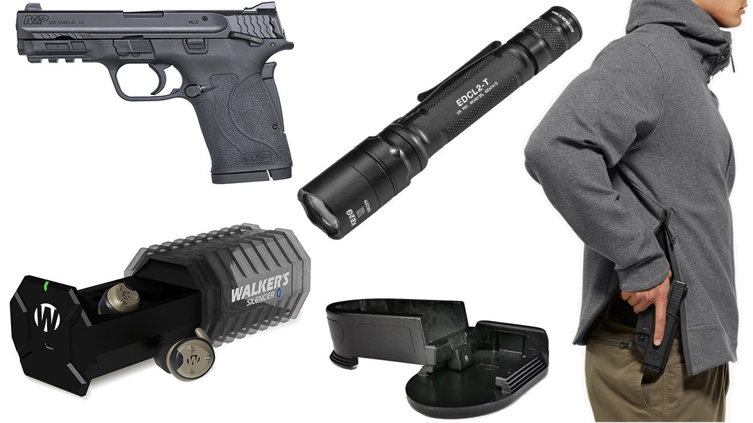 Ballistic Gear Grab, SureFire EDCL2-T flashlight, Smith & Wesson M&P 380 Shield EZ pistol, concealed carry