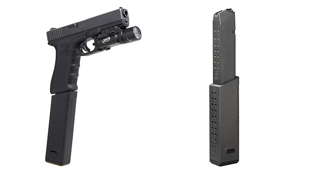 KRISS MagEx2: Base Plate Extends Glock 17 Capacity to 40 Rounds.
