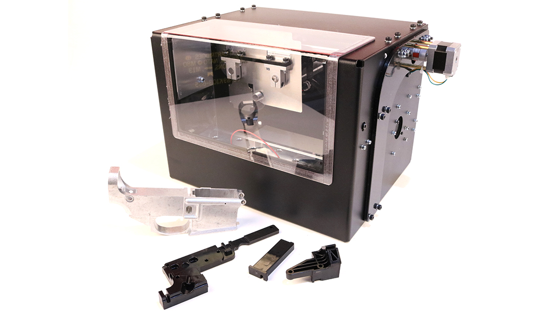 Ghost Gunner CNC machine, outside, lower receiver printing