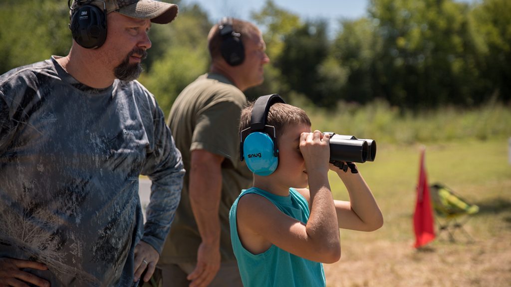 competition shooting, foster children, binoculars