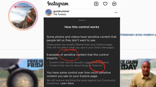 New Instagram policy lumps firearms with drug use.