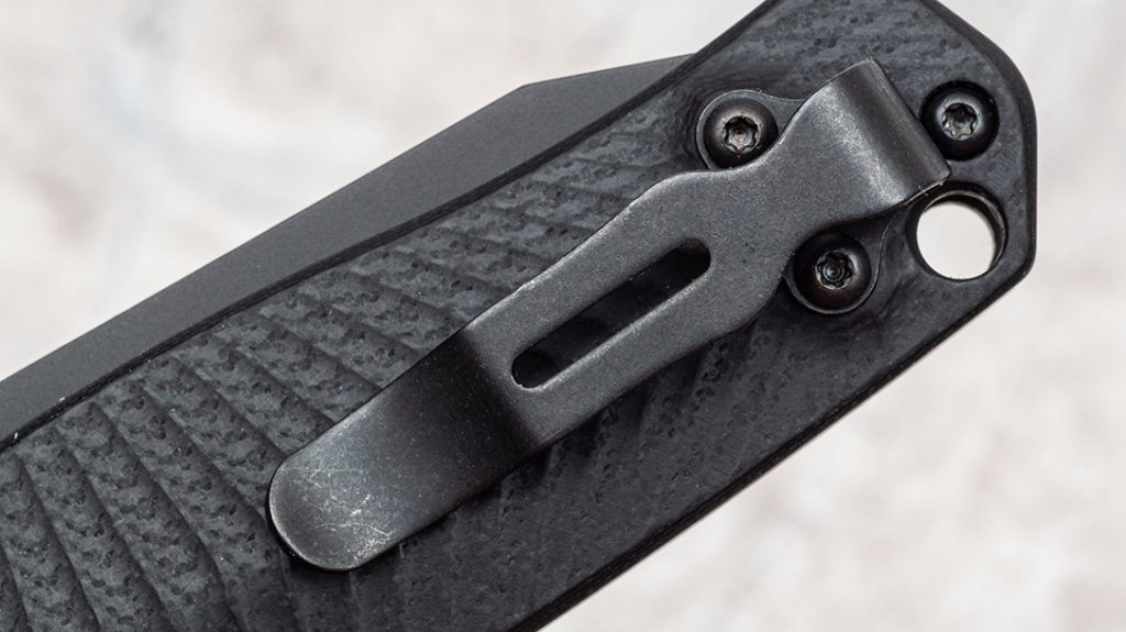 The Mediator includes a deep-carry clip for low-profile use.