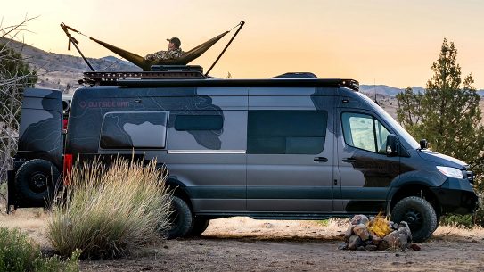 The Launch Pad from Outside Van is the ultimate in hunting camp comfort or overlanding adventure.