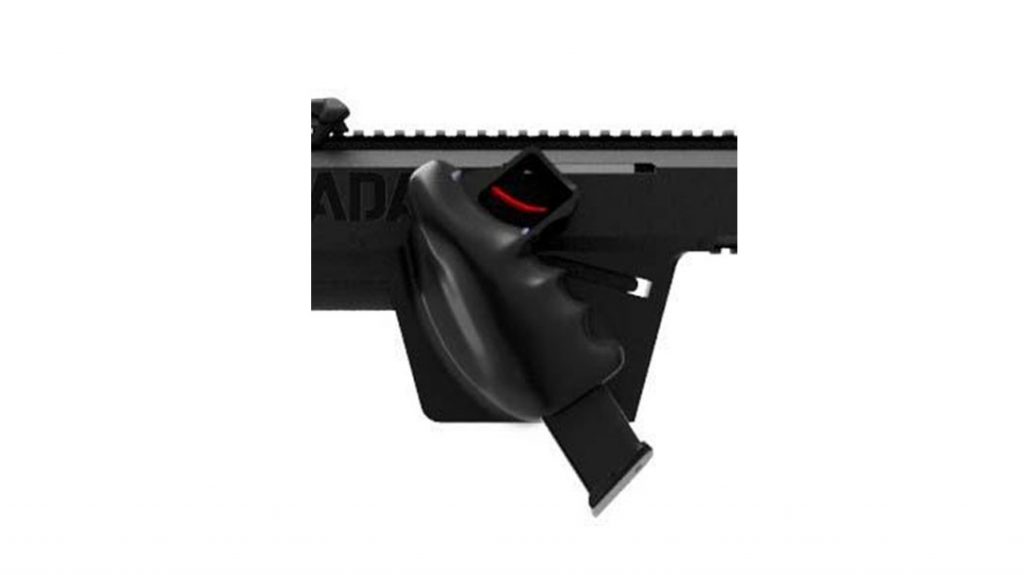 The AGADA has a very unique pistol grip.