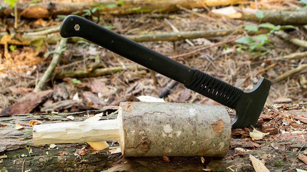 Something I like to do in camp is create a camp hammer. I use these for batoning, driving tarp stakes and any other task that requires hammering.