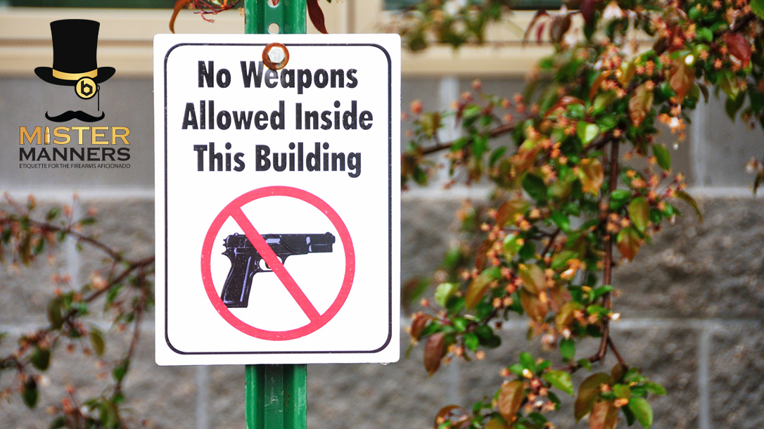 How do you approach non-government no guns allowed signs?