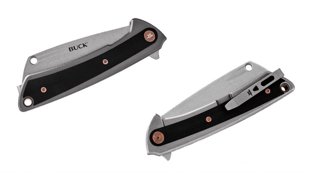 The Buck Knives HiLine features a deep carry pocket clip in right-hand tip up carry.