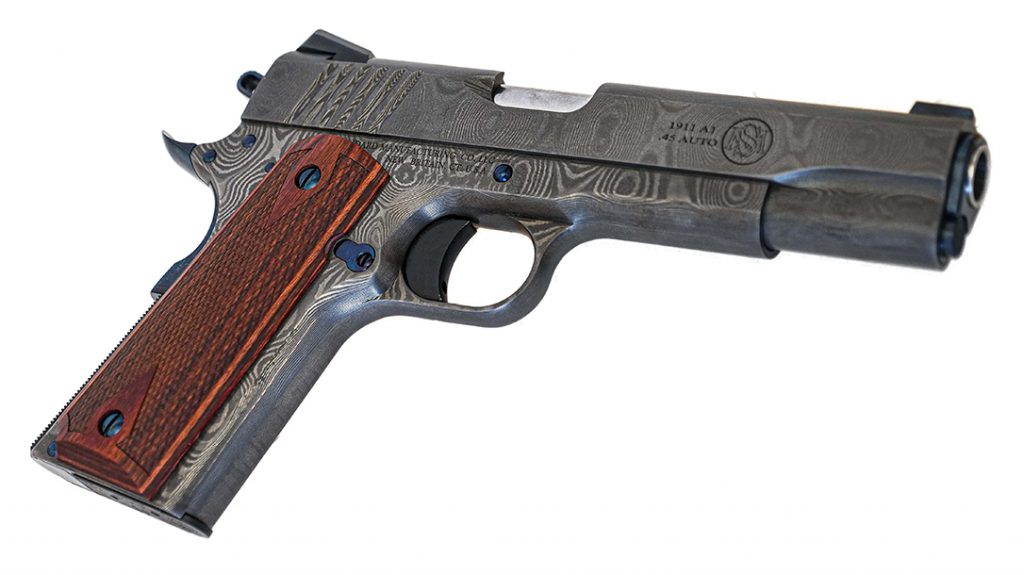 The Damascus frame and slide make the new Standard Manufacturing 1911 stand out. 