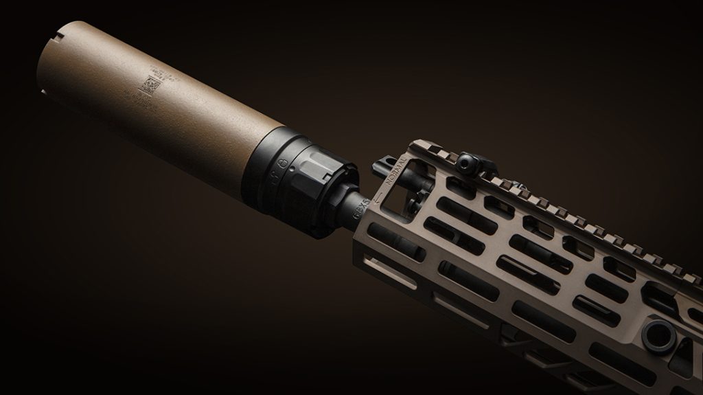 The SIG MCX-SPEAR comes with a SIG suppressor.