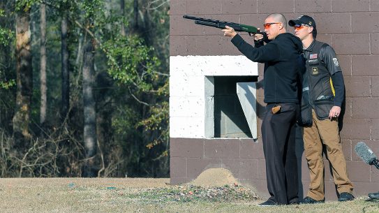 Channing Tatum shoots shotguns with the U.S. AMU.