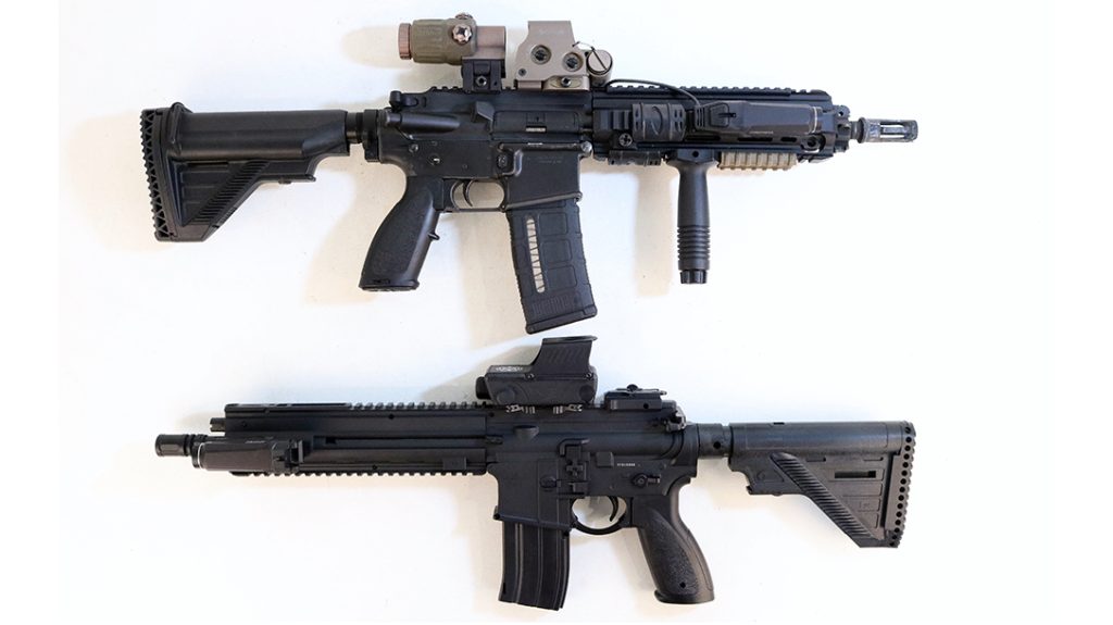 Left and right side of Umarex HK416 models.