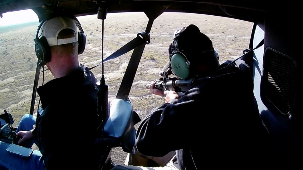 Frank Melloni gets after coyotes via helicopter with Trijicon. 