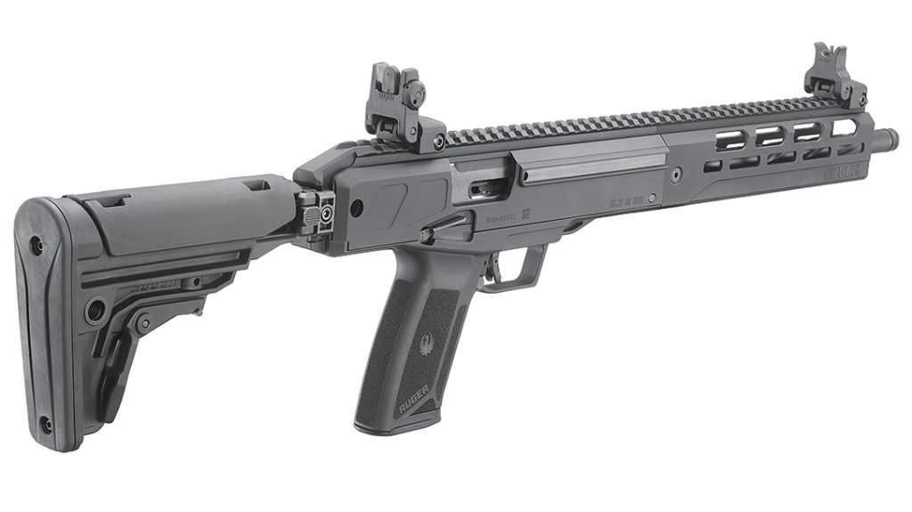 The Ruger LC Carbine features Picatinny rails and an adjustable stock. 