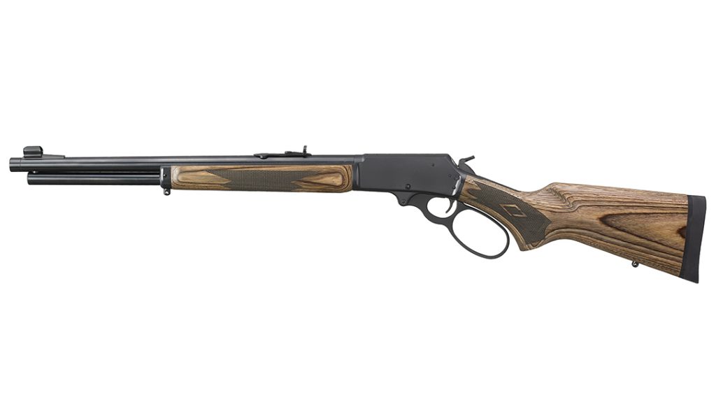 The Marlin Model 1895 Guide Gun features a brown laminate stock and an alloy-steel receiver. 