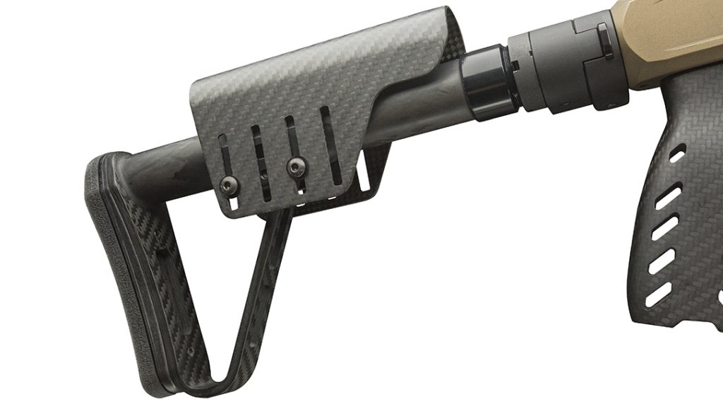 The MgLite stock saves weight and still provides adjustability.