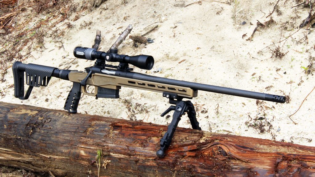 Equipped with a bipod, the Bergara MgLite makes for a stable precision rifle.