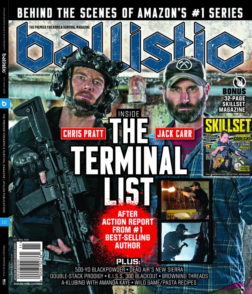 The October-November 2022 issue of Ballistic Magazine features The Terminal List.