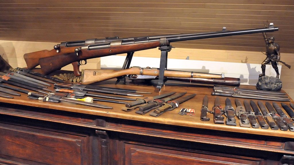 The German T-18 "Tank Gewehr" anti-tank rifle is rare – but seeing two models in a single collection is almost unheard of! This collection in Belgian also included nearly every model bayonet ever used by the Imperial German military.