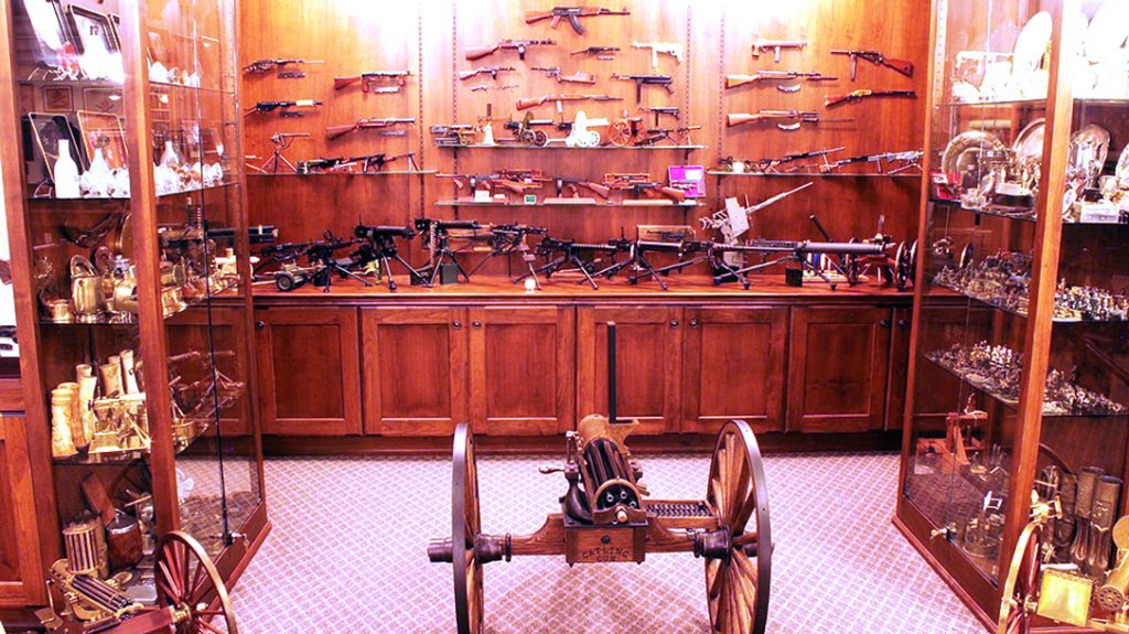 The late Robert Segel had good taste in his displays. Most of those miniature firearms actually function!