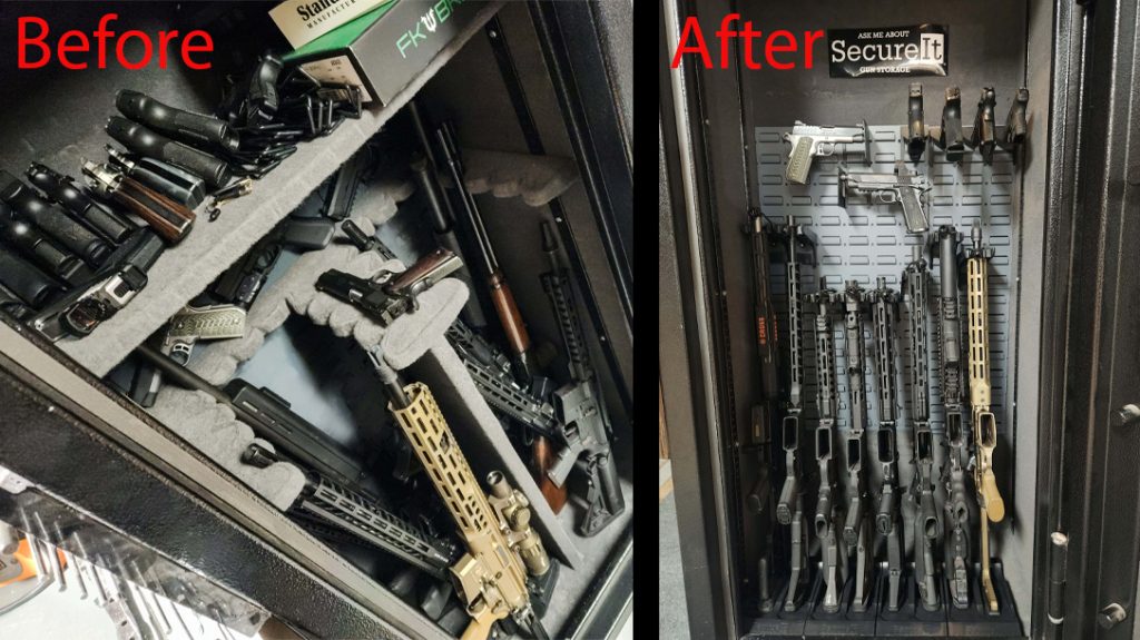 The SecureIt Retrofit Kit helps organize gun safe storage.