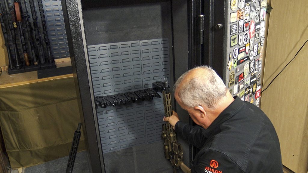 Configuring the system inside the safe. 