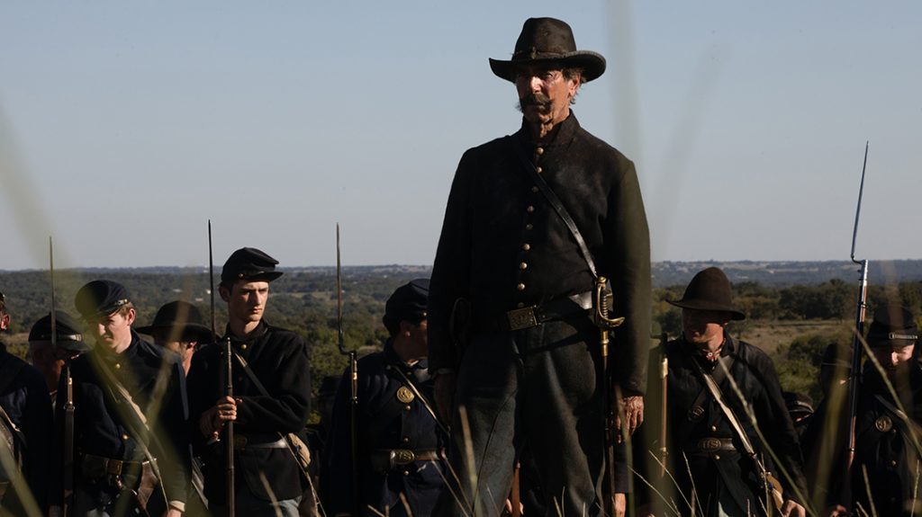 Sam Elliott in a flashback to the Battle of Antietam.