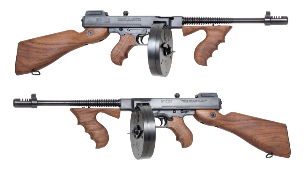 Auto-Ordnance Thompson SBRs offer the closest semi-auto-only variants to old Tommy Guns. 