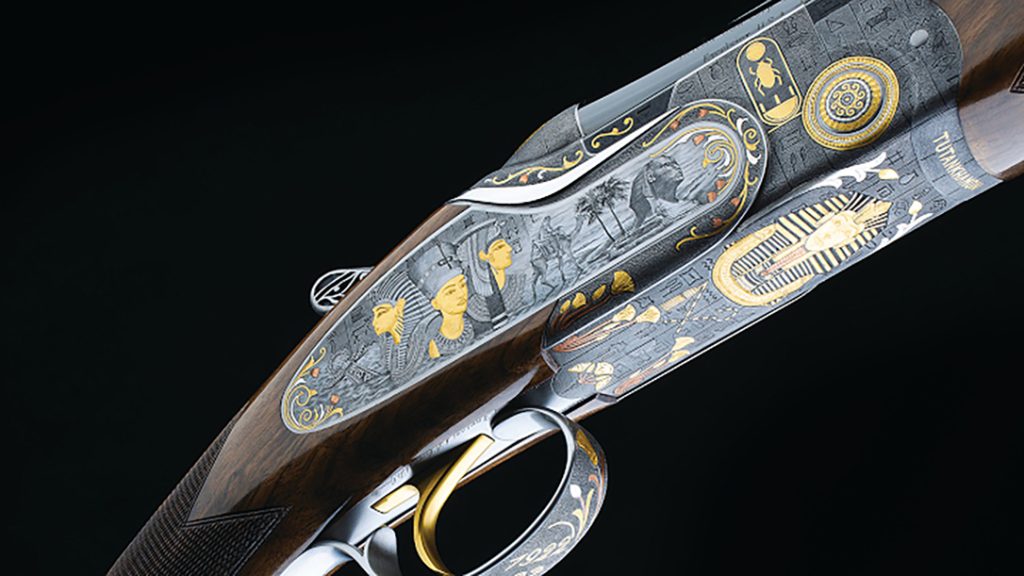The right side of the Beretta SL3 Tutankhamun features three rules from Egypt's 18th Dynasty. 