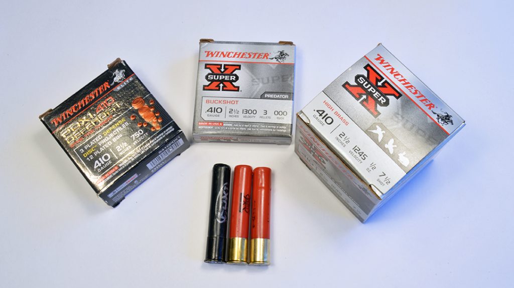A sample of .410 loads from Winchester Ammunition.