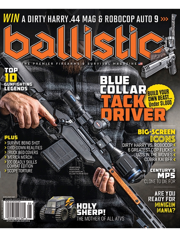 The April-May 2021 cover of Ballistic magazine. 